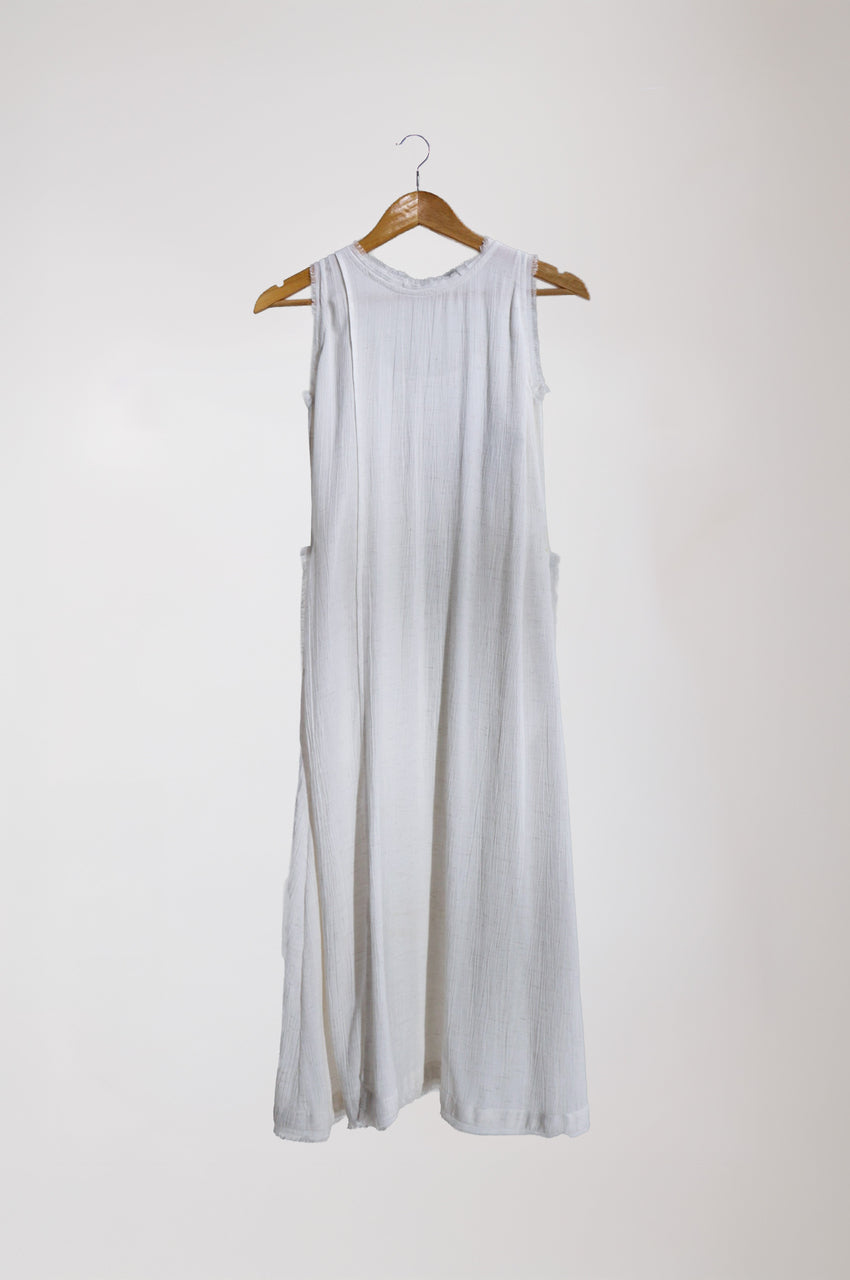 White Cotton Dress - Minimilist Muse