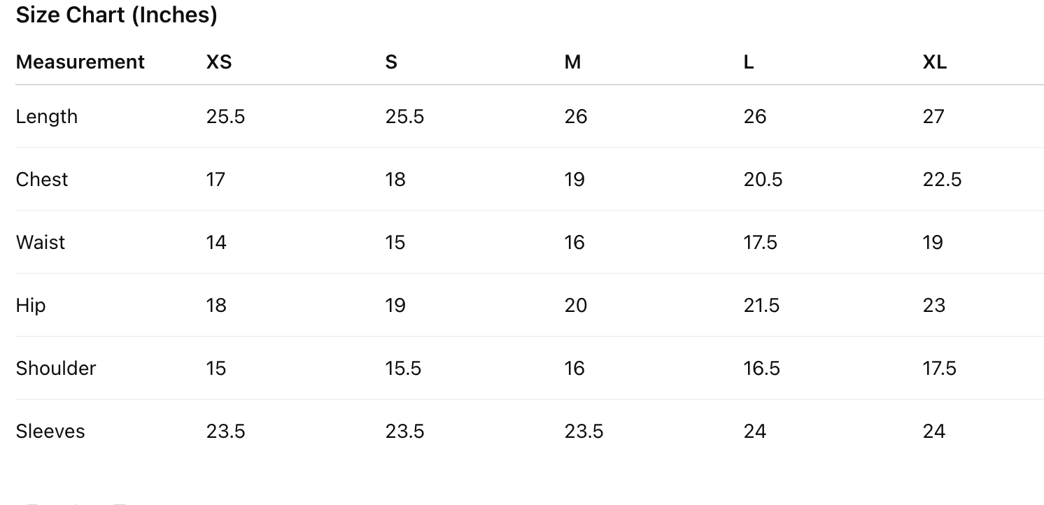 Size Chart